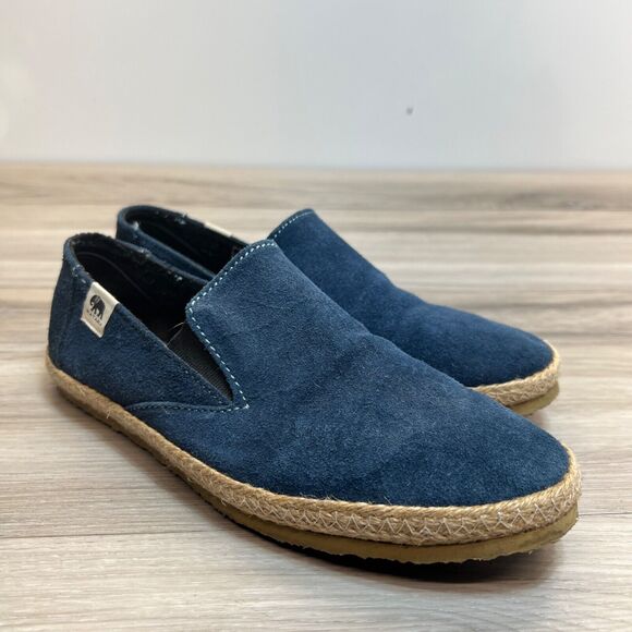 Shoes - Patara Womens Slip On Blue Leather Suede Espadrilles Loafers Size 7 EU 38
